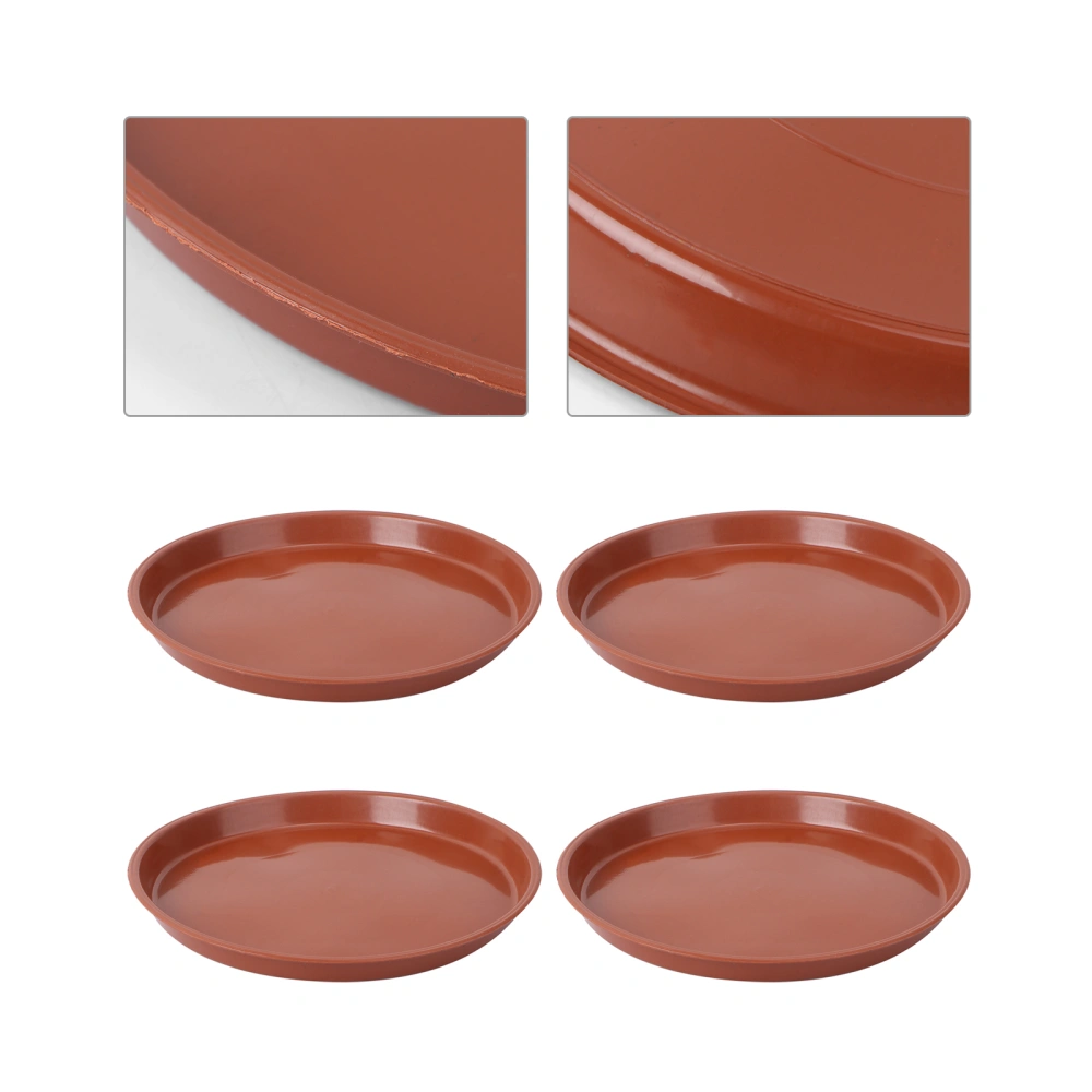 4PCS Plastic Flowerpot Drip Tray Plant Pot Saucer Flowerpot Chassis Tray for Fleshiness Planter Garden Balcony (Red)