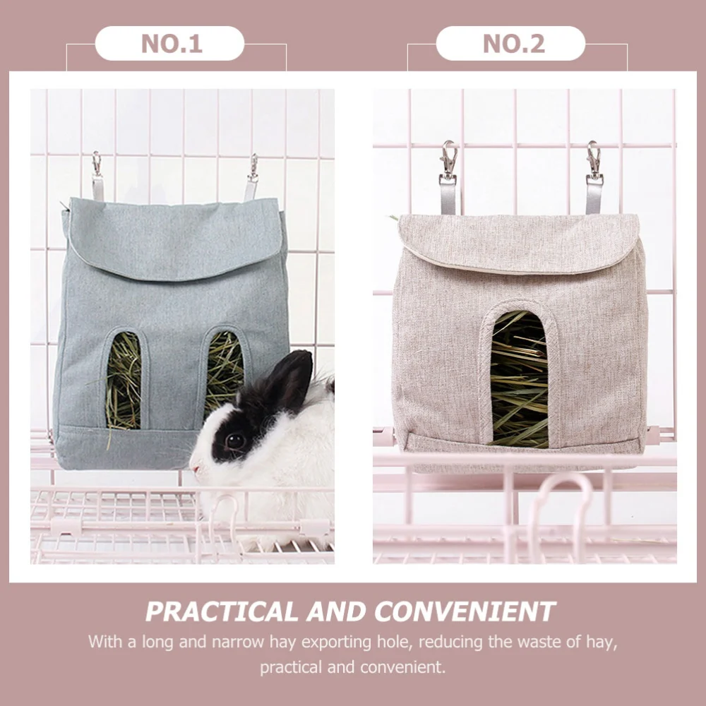 2Pcs Rabbit Cage Hay Feeder Hanging Hay Storage Bag Guinea Pig Accessories