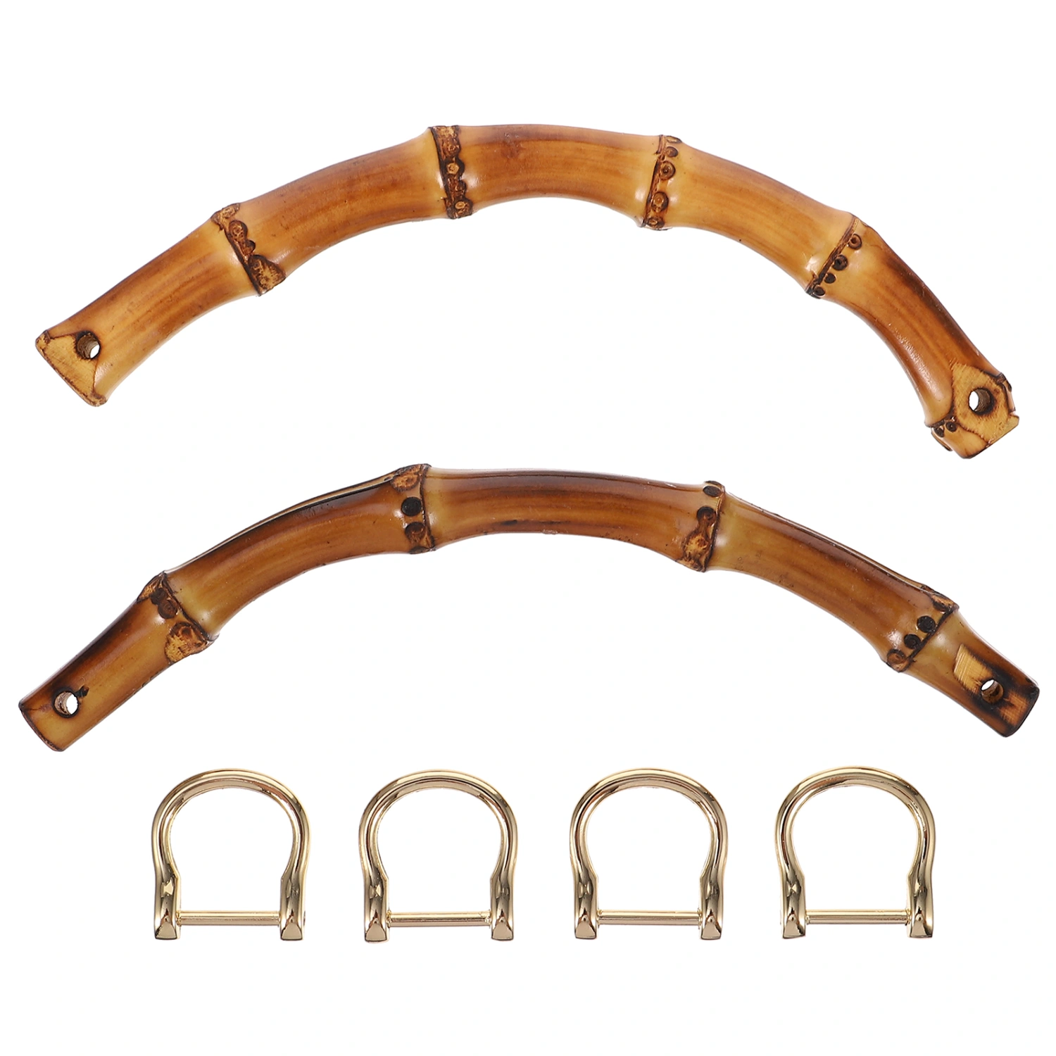 2pcs Bamboo Bag Handle Replacement for DIY Purse Handbag Shopping Tote Making