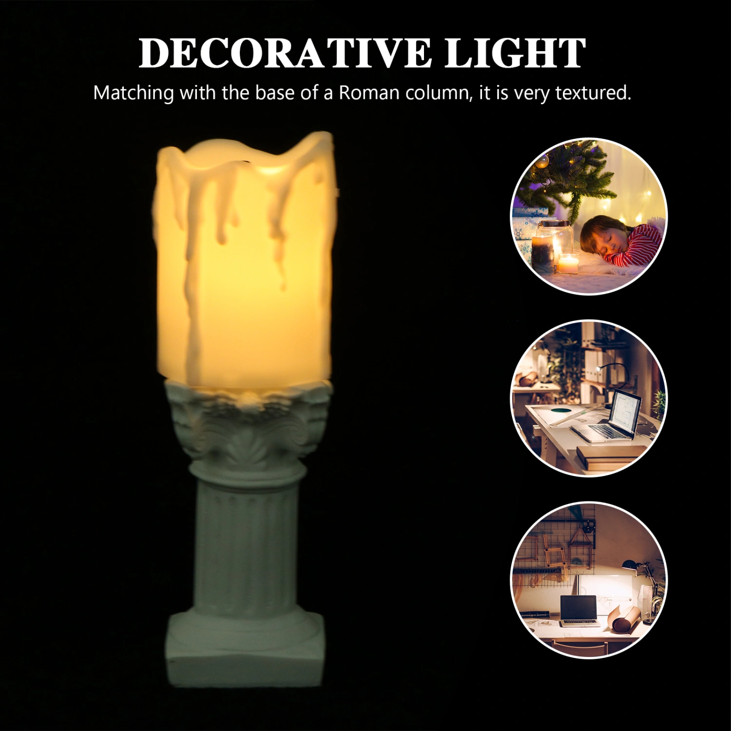 1 Set Simulation Candle Lamp Decorative Candle Lamp Photography Prop (White)