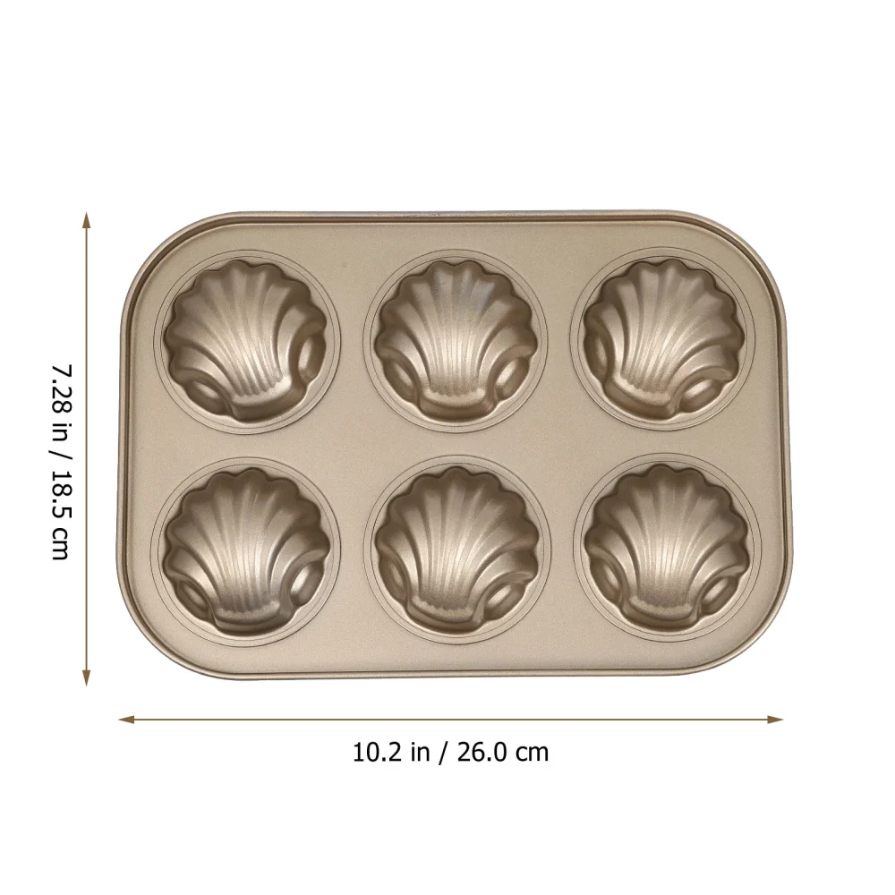 1Pc Shell Design Cake Mold Bakeware Non-stick Baking Pan Baking Tool (Golden)