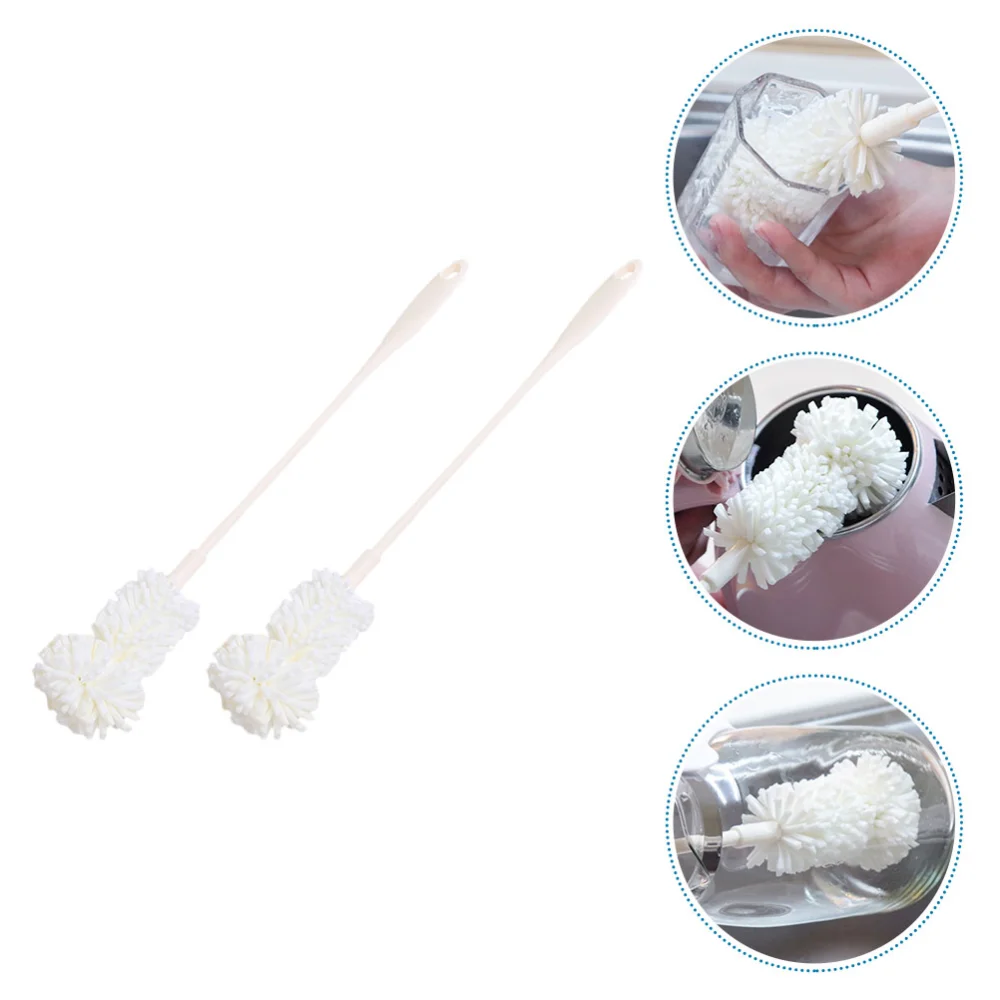 2pcs Portable Long Handle Sponge Cup Brush Baby Milk Bottle Brush Bottle Cleaner