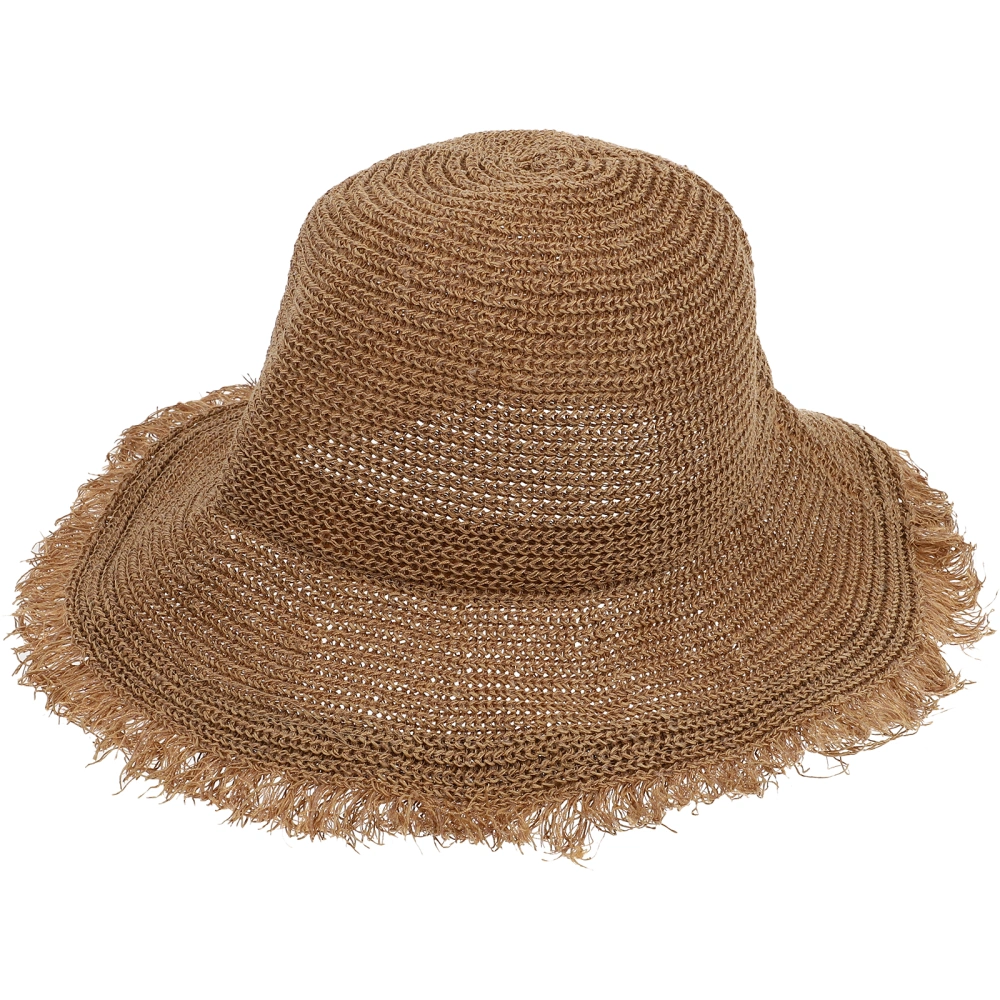 1pc Sun Proof Straw Woven Breathable Wide Brim Sun Hat for Women Girls