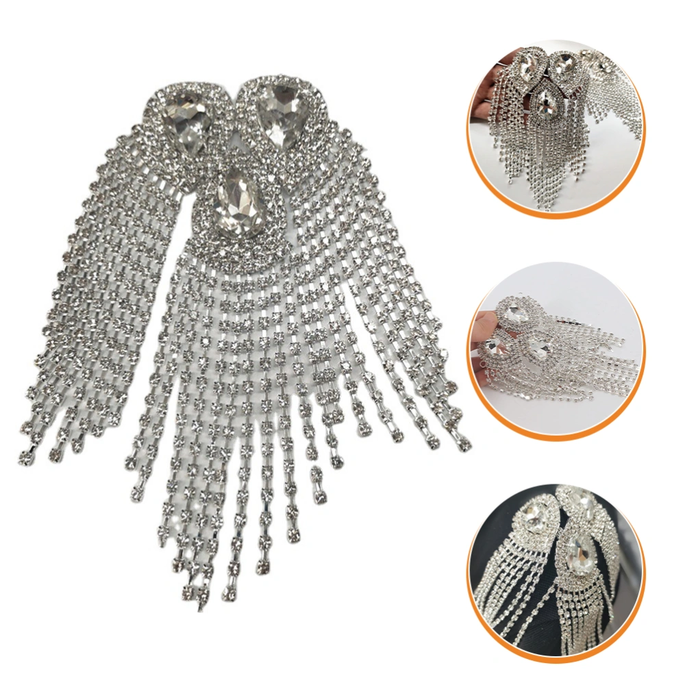 Acrylic Chain Tassel Shoulder Epaulet Shoulder Arm Applique Decor Women Costume Accessory