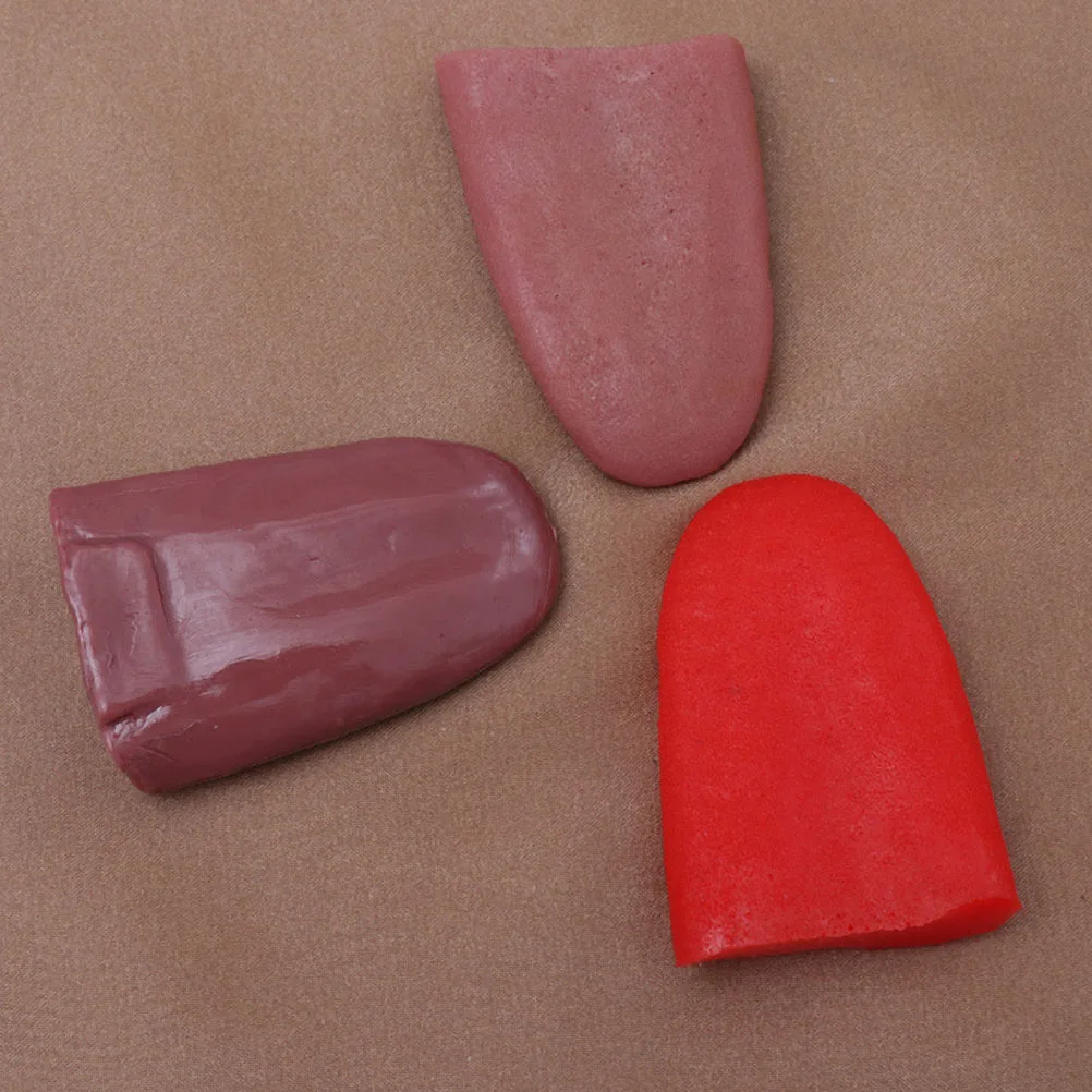 6pcs Simulation Fake Tongue Artificial Tongue Props Steel Needle Pierce Tongue