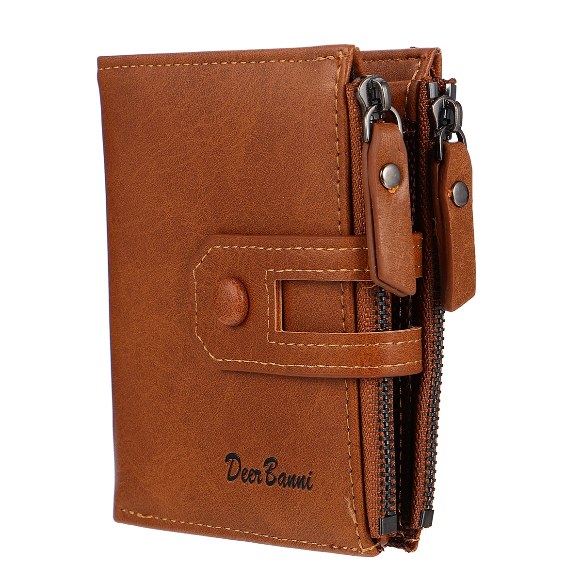 1pc Retro Wallet Multifunctional Male Wallet Portable Coin Purses Zipper Wallet