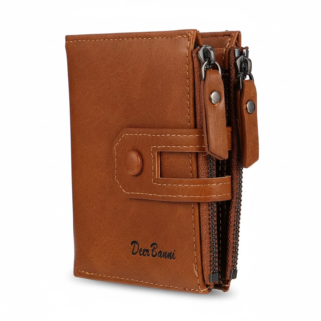 1pc Retro Wallet Multifunctional Male Wallet Portable Coin Purses Zipper Wallet