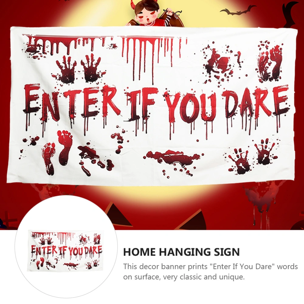 Halloween Banner Enter If You Dare Hanging Sign Party Home Bar Club Decorations