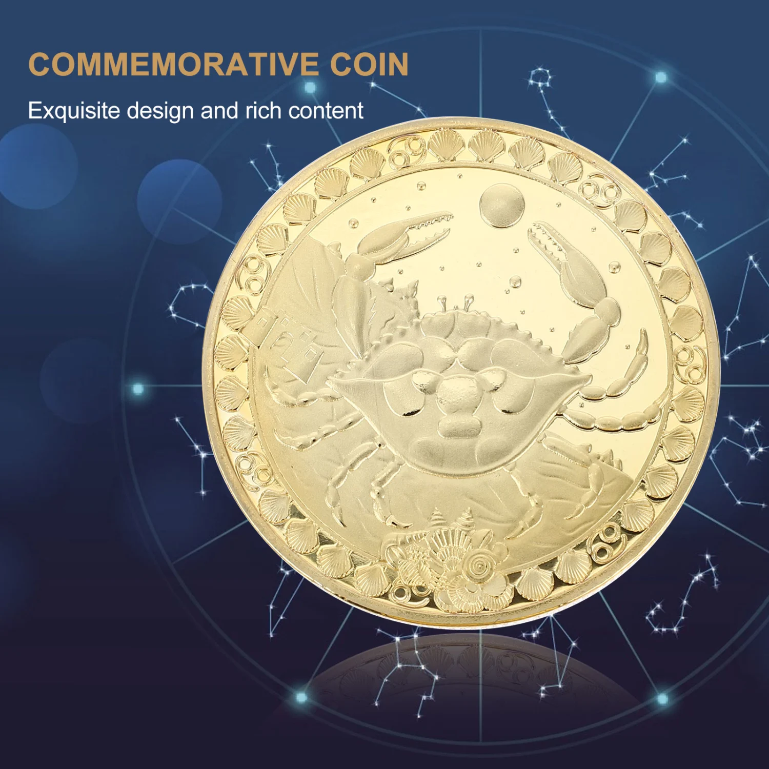 1Pc Constellation Commemorative Coin Cancer Collection Coin Iron Collection Coin