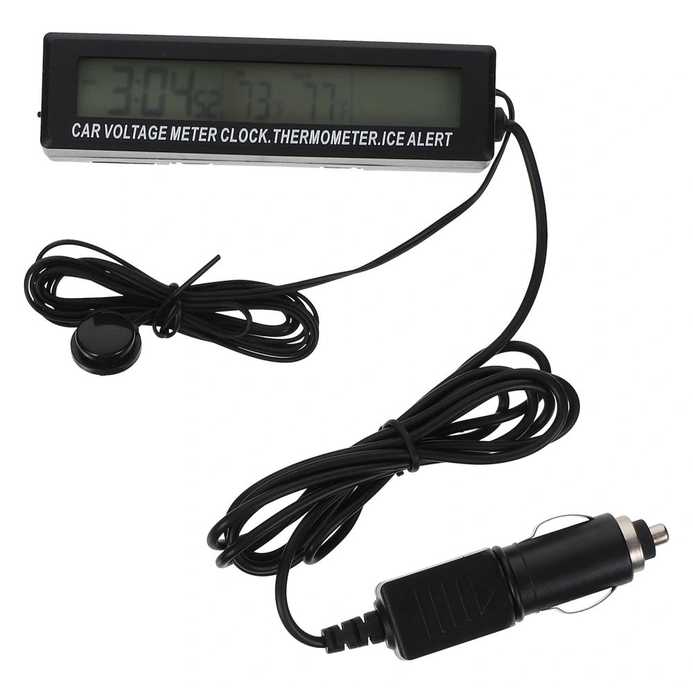 1 Pc Car Clock Ice Alert Electronic Clock Desk Clock Voltmeter Thermometer