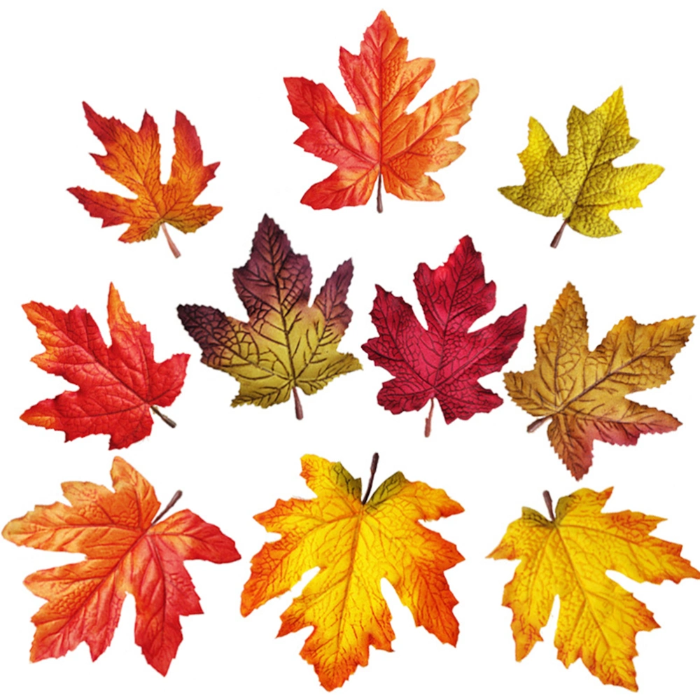 20pcs Artificial Maple Leaf Accessories Autumn Leaves Home Decoration (10 Colors, Mixed Package)