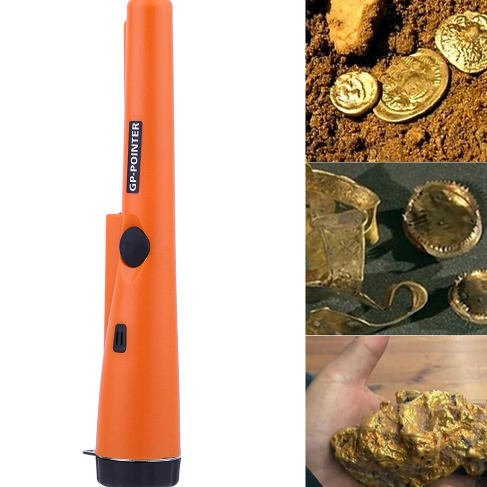 1Pc Professional Portable Metal Pinpointing Detector Handheld Metal Pinpointer Gold Hunter without Battery (Orange)