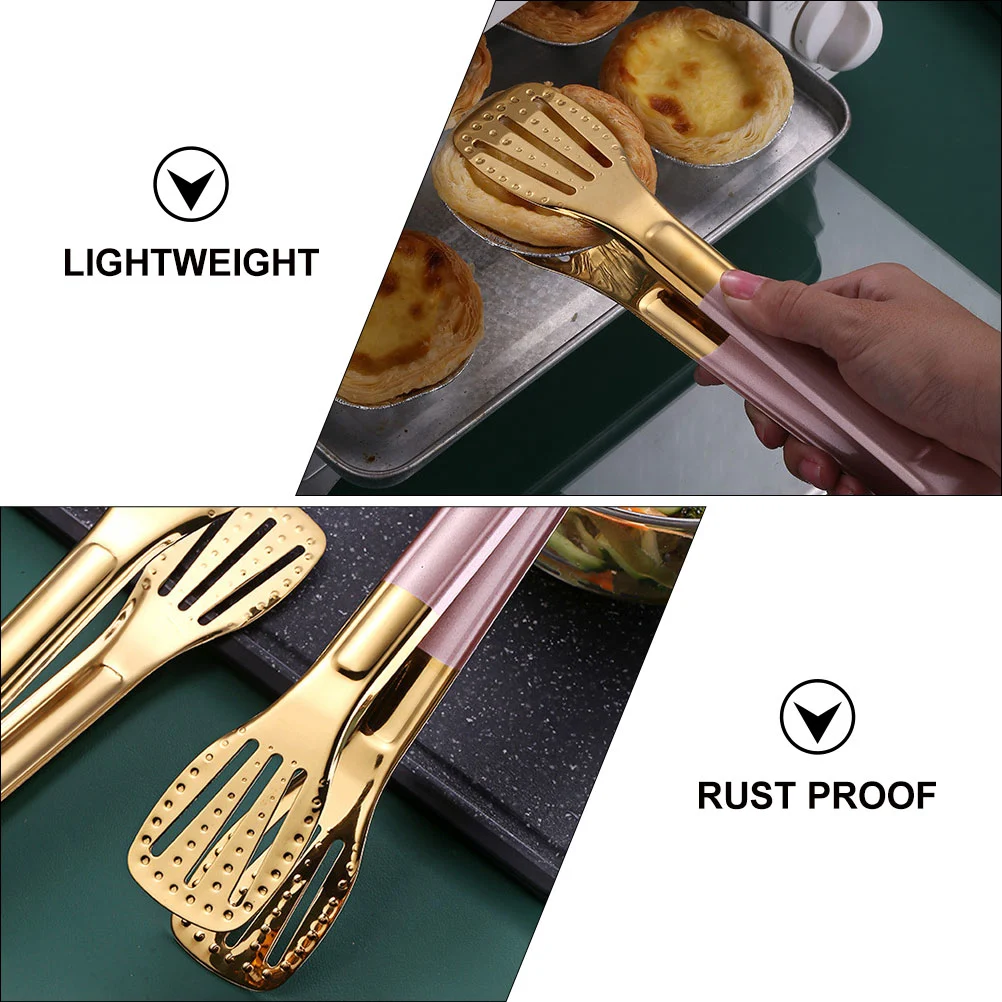1Pc Stainless Steel Food Clip Anti-slip Bread Steak Clamp Practical Food Clip