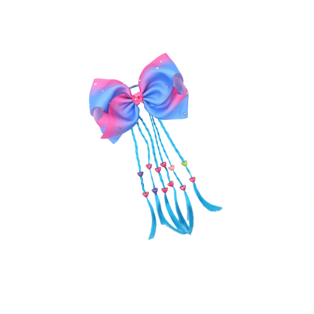 Colorful Hair Ties Bowknot Hair Rings Creative Hair Rope Kids Ponytail Holder for Girls Blue Braid