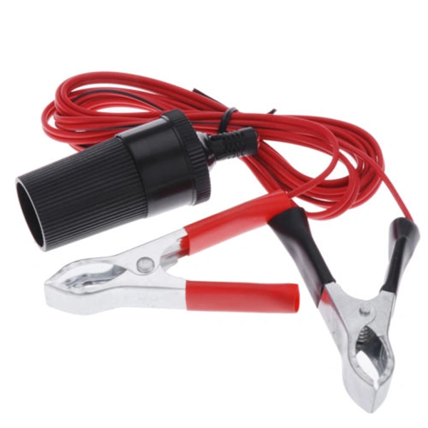 Car Baatery Alligator Clip On Terminals Clips Auto Cigarette Lighter Socket Cable Clamps