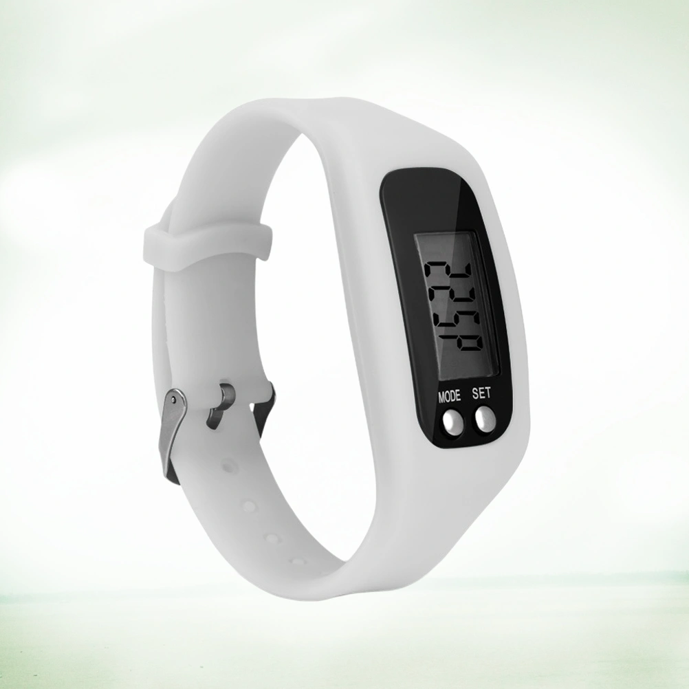 LED Multi Function Pedometer Leisure Sports Watch Calorie Monitoring Electronic Watch White