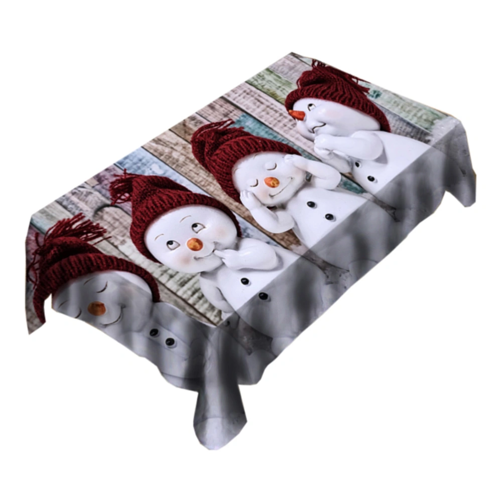 Table Cloth Table Cover Cartoon Snowman Printed Table Cover Table Mat (140x140)