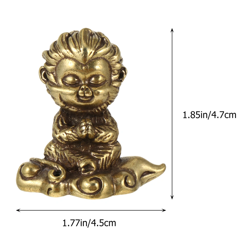 1pc Mini Statue Miniature Antique Brass Carved Ornament Decor