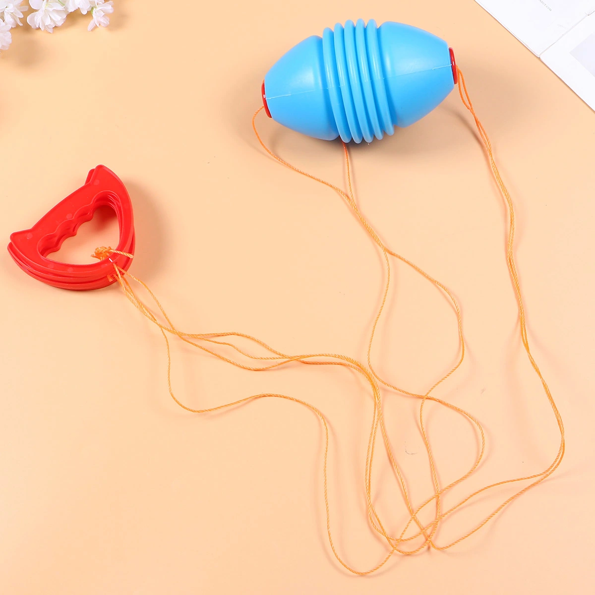 2pcs Kid Pull Toys Boy Girl Fitness Pull Ball Toys Funny Pull Toys for Kindergarten Home (Blue)