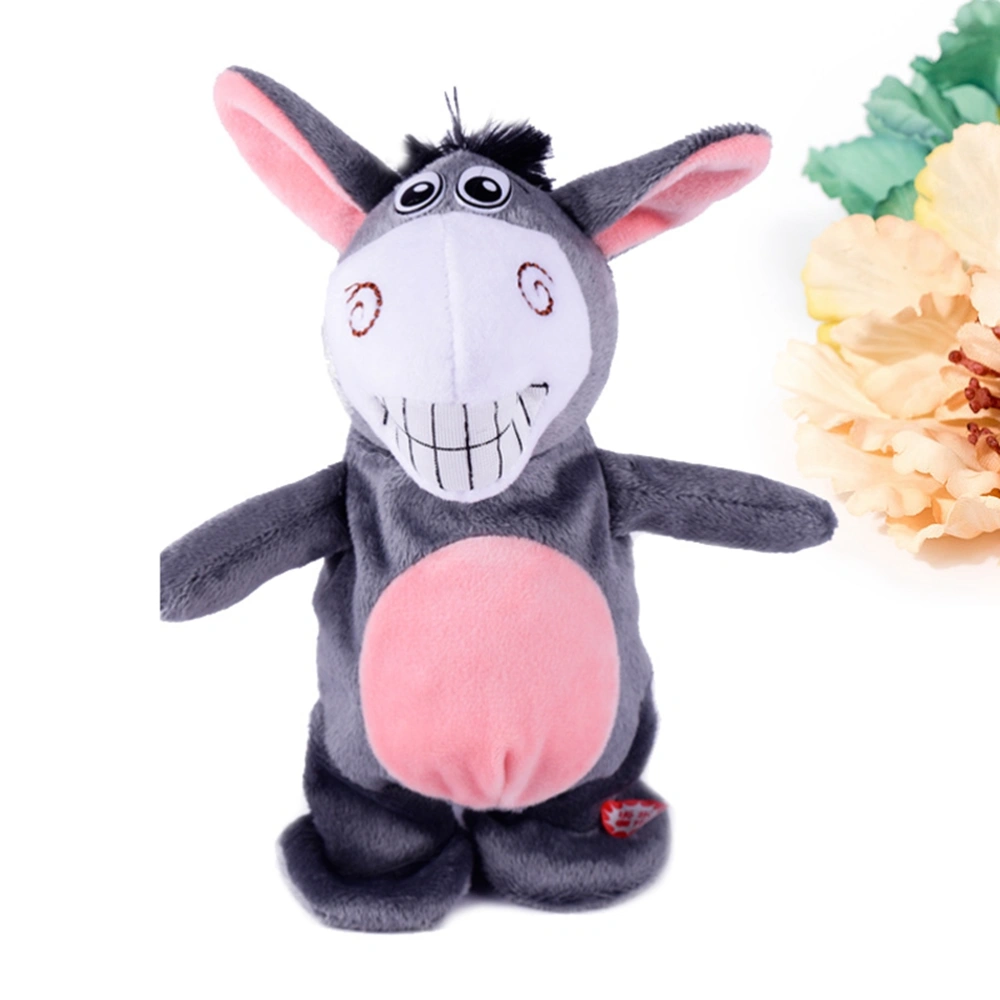 Talking Donkey Funny Plush Toy Imitates Children Words Mimicry Pet Toy Electronic Stuffed Animal Interactive Toy for Kids Early Learning Gift