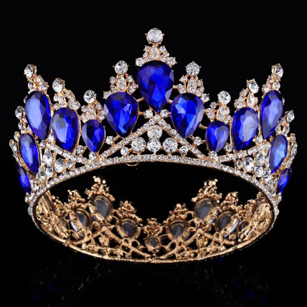 1pc Baroque Tiara Crowns Vintage Hair Jewelry Hair Accessories for Wedding Engagement (Random Color)