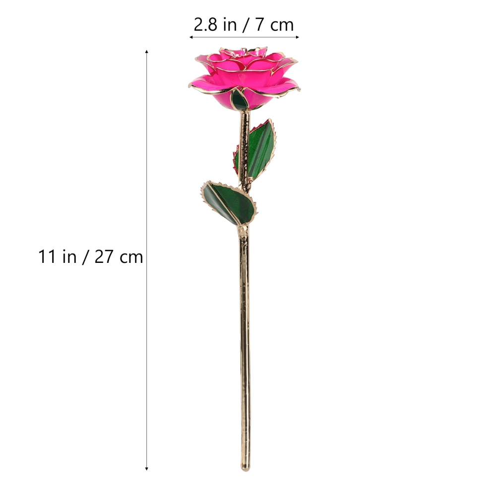 1pc Simulation Rose Ornament Gold-Plated Rose Flower Crafts Romantic Rose Gift