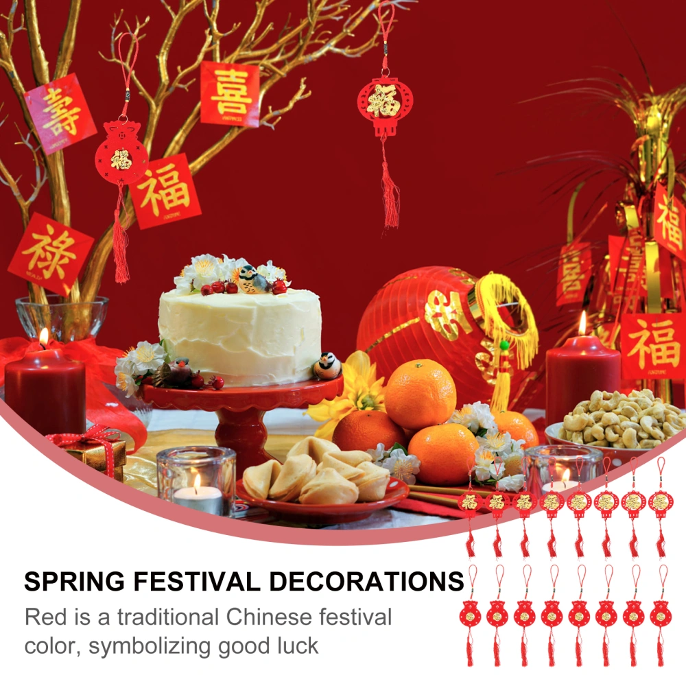 16Pcs Spring Festival Bonsai Pendant Creative Indoor Adornament New Year Decor