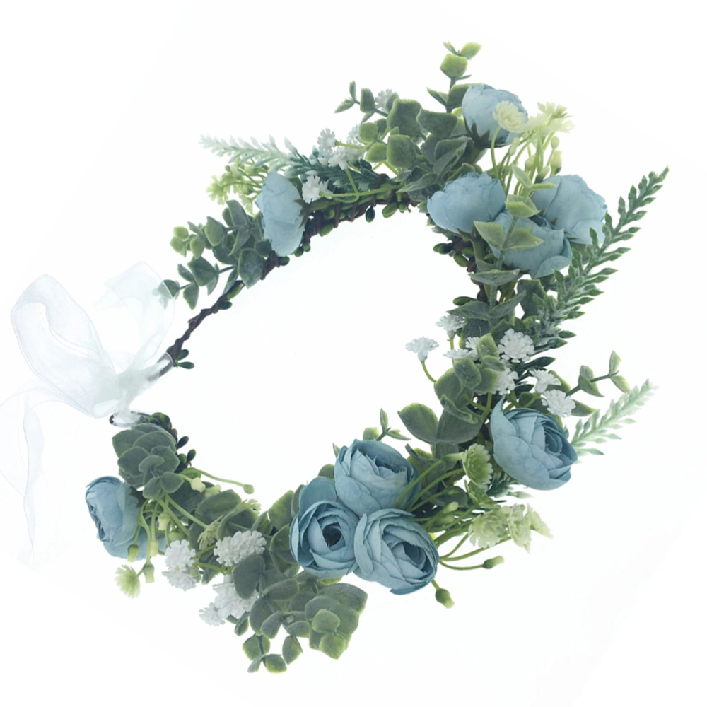 1pc Cloth Garland Bridal Elegant Wreath Hair Hair Accessory for Wedding Party Engagement (Blue)