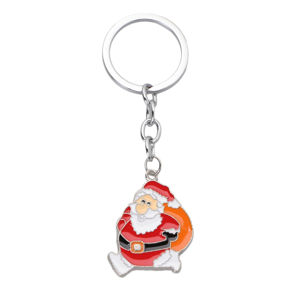 Mini Christmas Santa Claus With Gift Bag Design Handbag Keychain Key Ring Decorative Car Key Chain Trinket Souvenir Christmas Gift Key Pendant