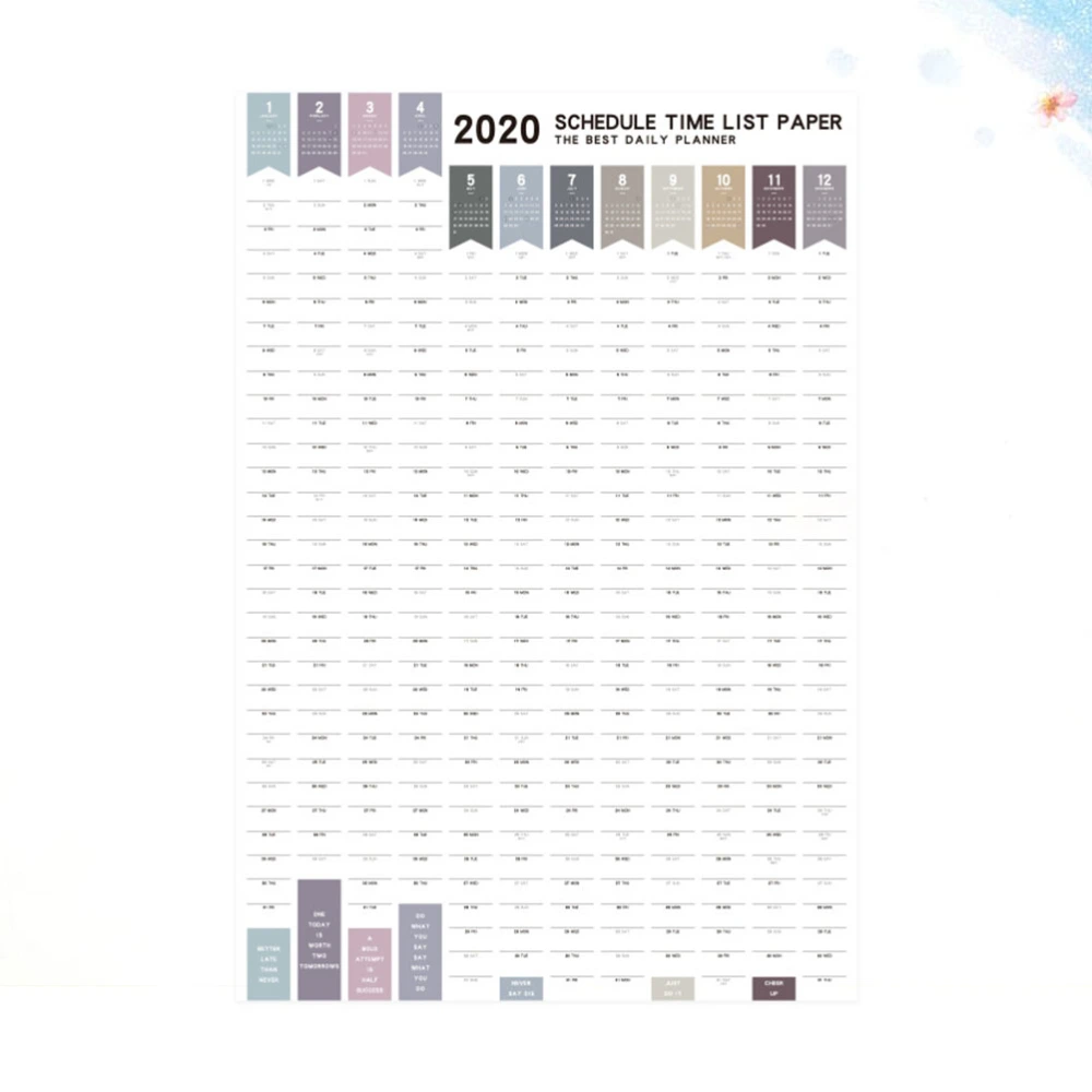 2020 Schedule 365 Days Calendar Wall Sticker Creative Learning Calendar Save Money Self-discipline Schedule Home School 2020 Planner