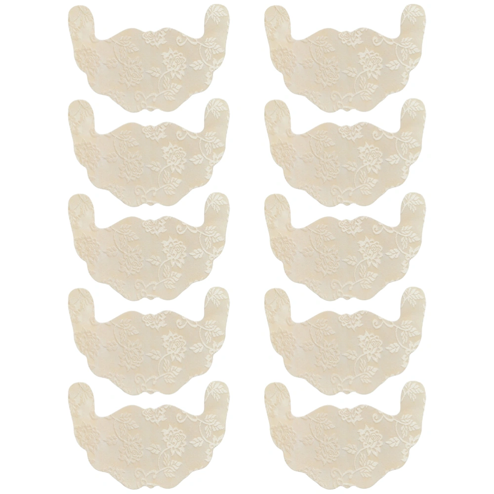 10pcs Disposable Covers Lace Design Breathable Breast Lift Tape Adhesive Pasties - Size C (Khaki)