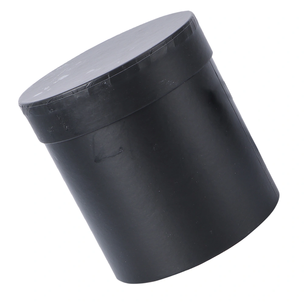 1PC Valentine's Day Flower Bucket Round Flower Wrapping Box Gift Box (Black)