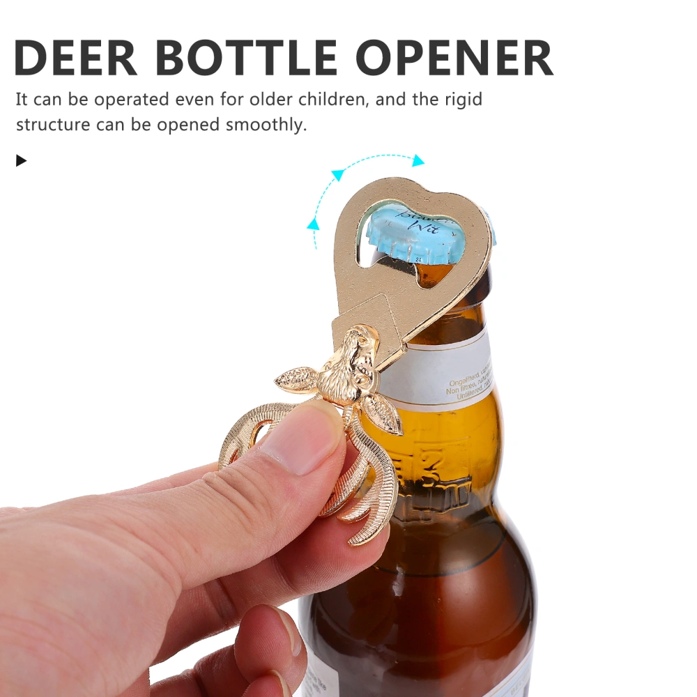 2pcs Deer Head Bottle Opener Creative Portable Handheld Lifter Party Supply