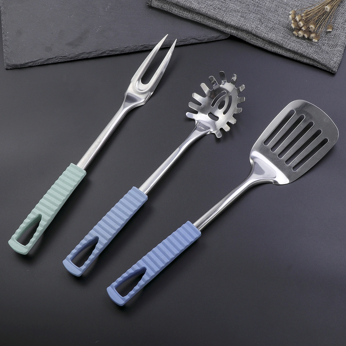 Stainless Steel Kitchen Utensils with Vacuum Ergonomic Handle for Home Kitchen - Slotted Turner