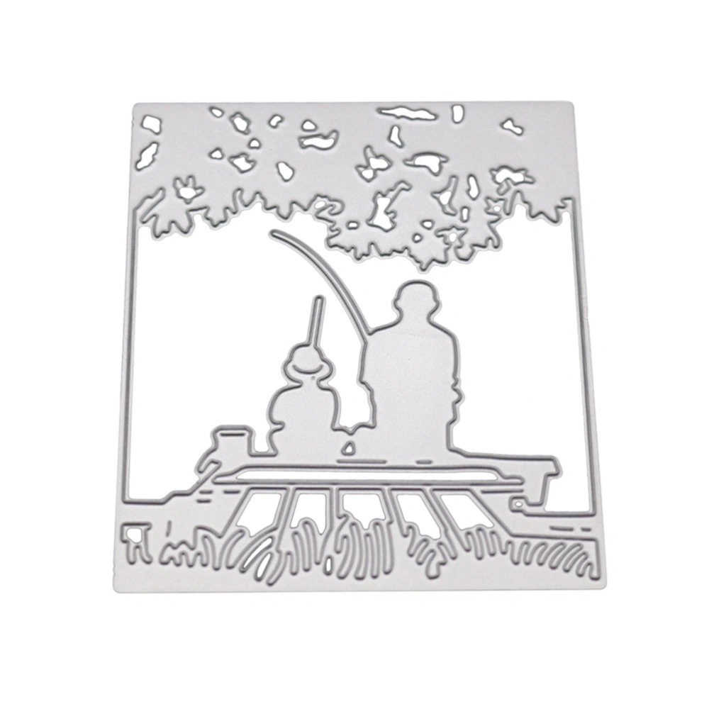 Father and Son Fishing Cutting Die DIY Cards Carbon Steel Cutting Die Embossing Stencil for Cards Crafts Gifts