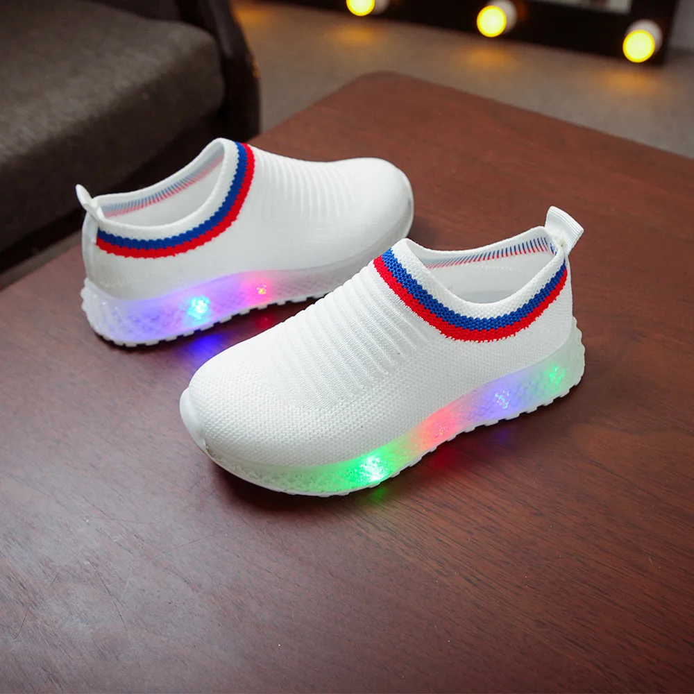 1Pair Boys Girls Shoes with Light Autumn Creative Kids Shoes Bottom Shoes