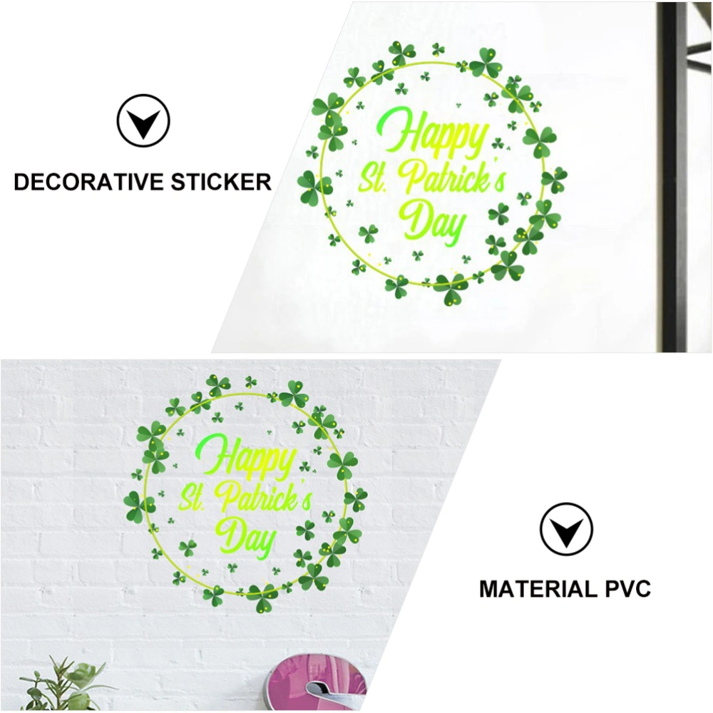 1pc Exquisite Wall Sticker Happy St. Patrick's Day Window Trefoil Sticker