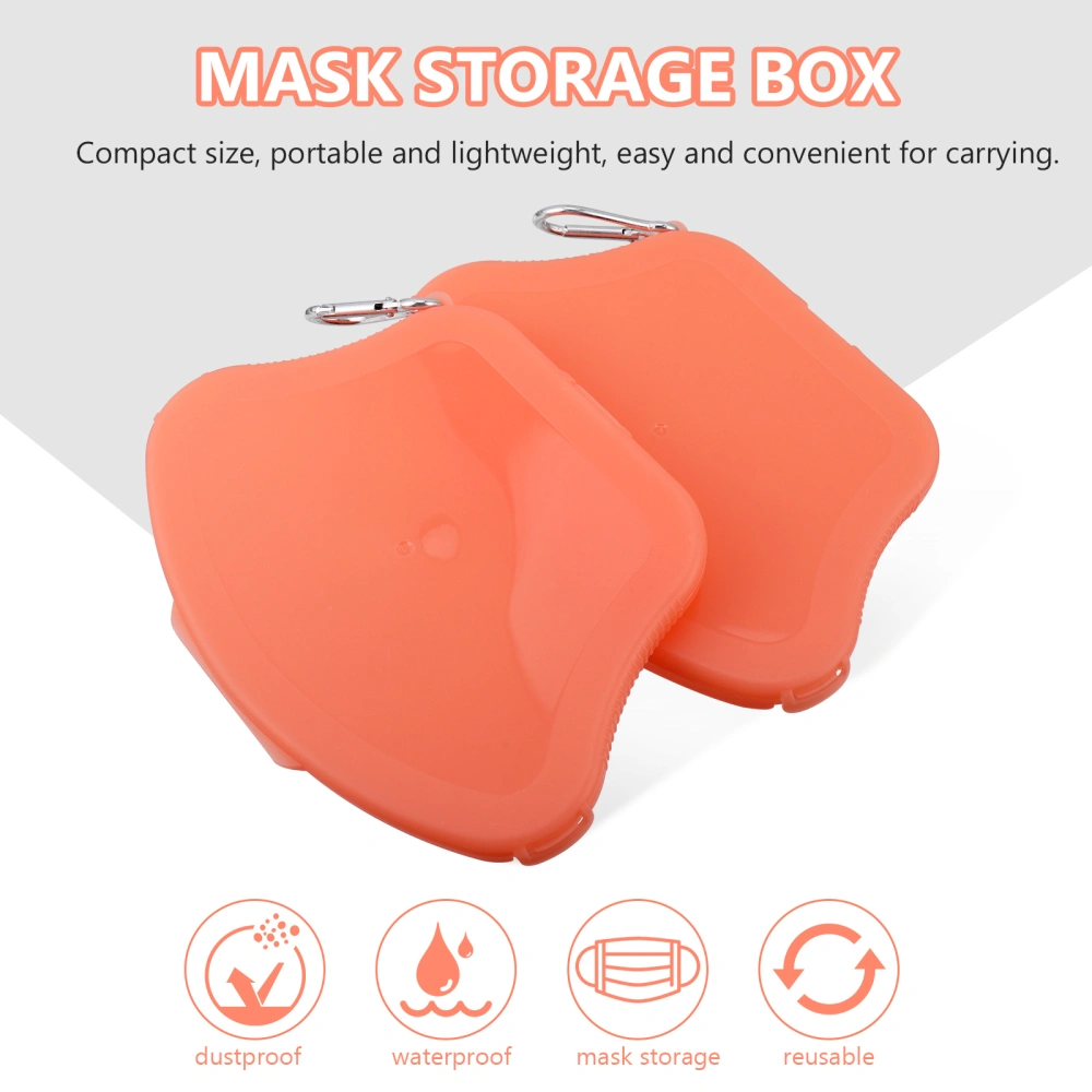 2Pcs Plastic Face Mask Storage Case Box Portable Container Organizer Mask Keeper