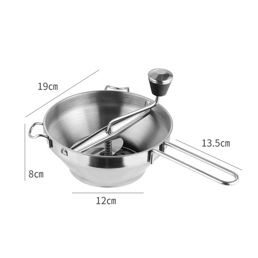 Stainless Steel Jam Maker Manual Food Grinder Vegetable Baby Food Ricer Blender (Silver Coffee)