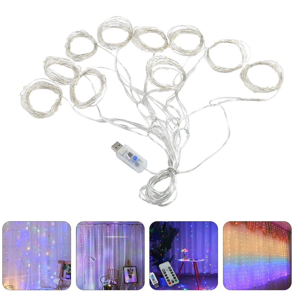 1 Set LED Party Decorative Atmosphere Lights Home Bedroom Curtain Lights String
