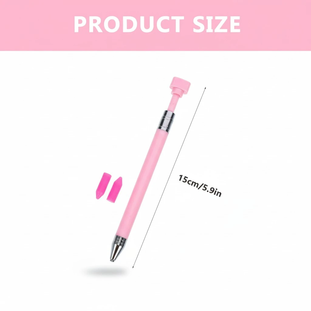 1 Set of Diamond Art Pen Diamond Picture Drill Pen Rotatable Nail Art Pen Refillable Wax Pen