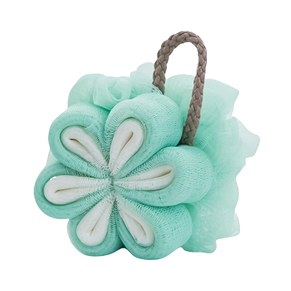 Flower Bath Ball Shower Ball Bath Bubble Nets Back Scrubber for Home Bathroom (Mint Green 50g Without Packing)