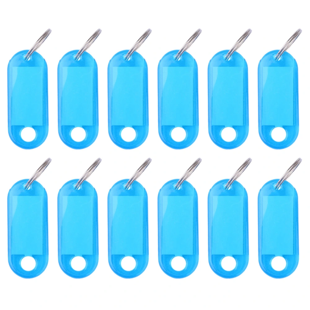 30pcs Plastic Keychain ID Tags Name Label Language Number Mark Classification Tag (Blue)