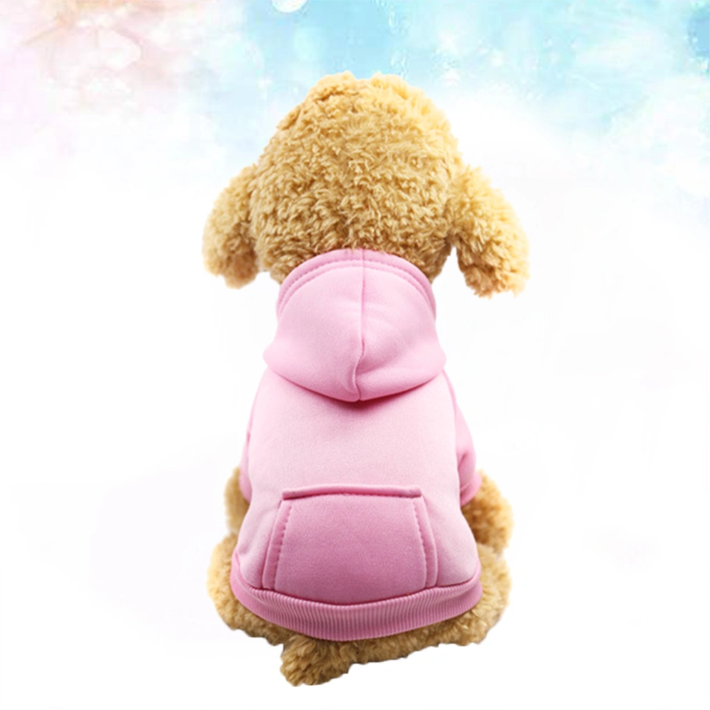 Pet Warm Coat Warm Puppy Pocket Clothes Cold Weather Outfits Customes for Winter Autumn (Size L Pink)