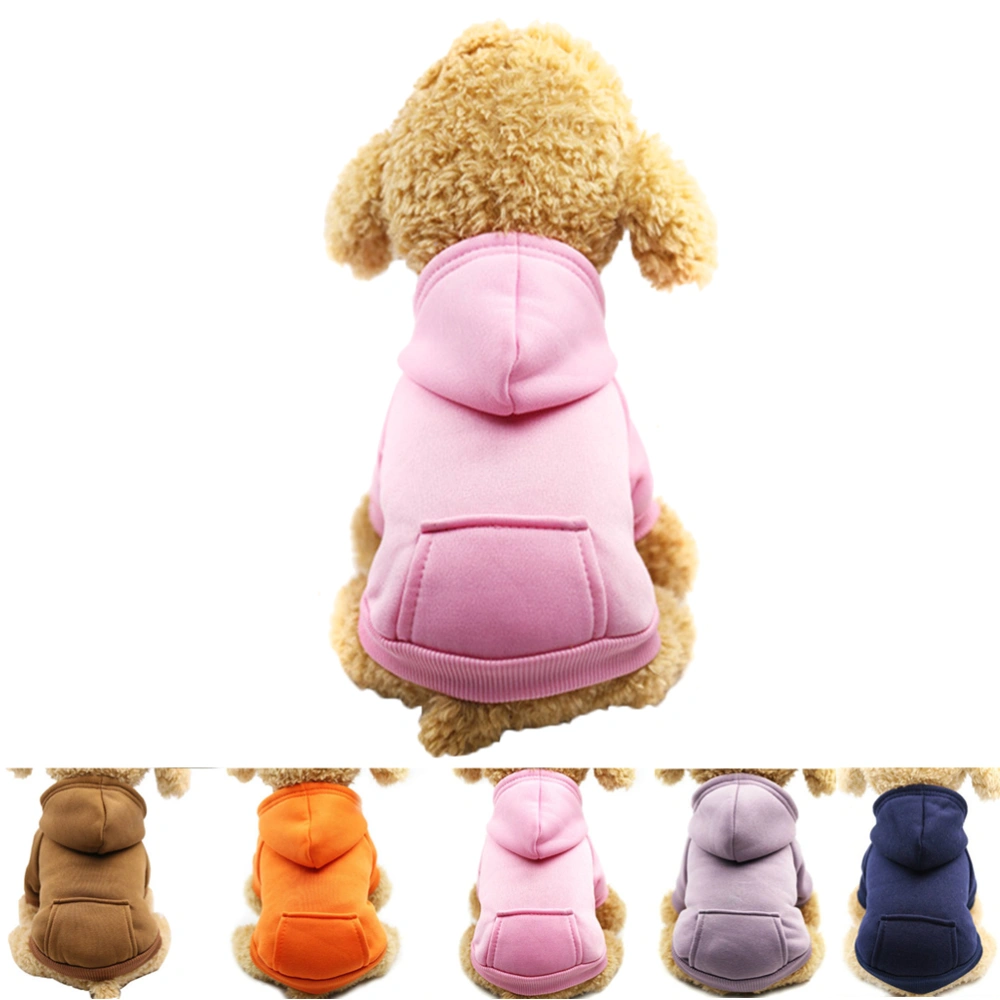 Pet Warm Coat Warm Puppy Pocket Clothes Cold Weather Outfits Customes for Winter Autumn (Size L Pink)