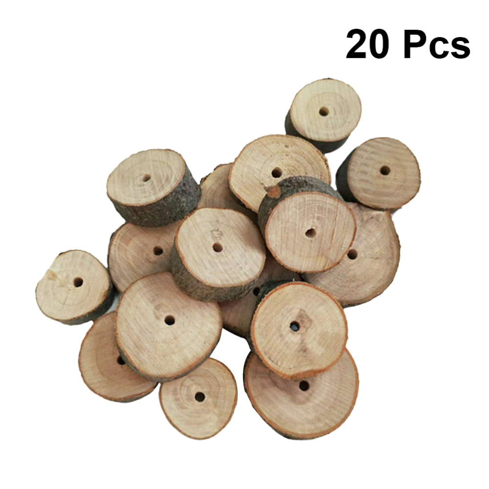 20Pcs DIY Pets Nibble Toy Portable Round Wood Slice Plaything Applewood Punch Wafer Novelty Pets Grinding Teeth (Diameter About 3-4cm, Thick About 1cm)