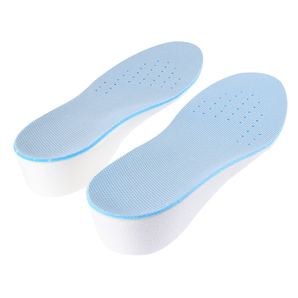 1 Pair of Invisible Heightening Insoles Breathable Shoe Lift Sports Height Increase Shoe Pads Shoe Cushions White and Blue Size S (1.5m)