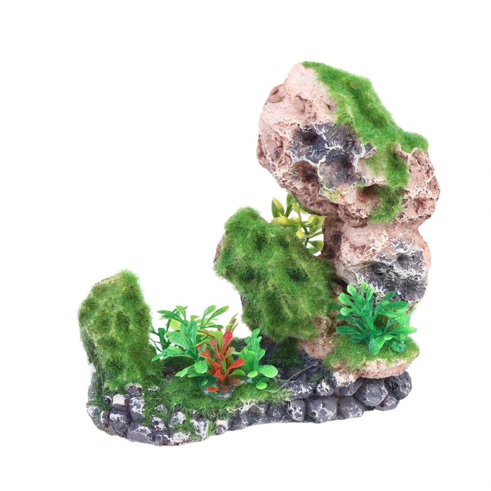 Moss Mountain Aquarium Mountain Decor Fish Tank Resin Mountain Ornament Landscape Fish Shrimp Nest