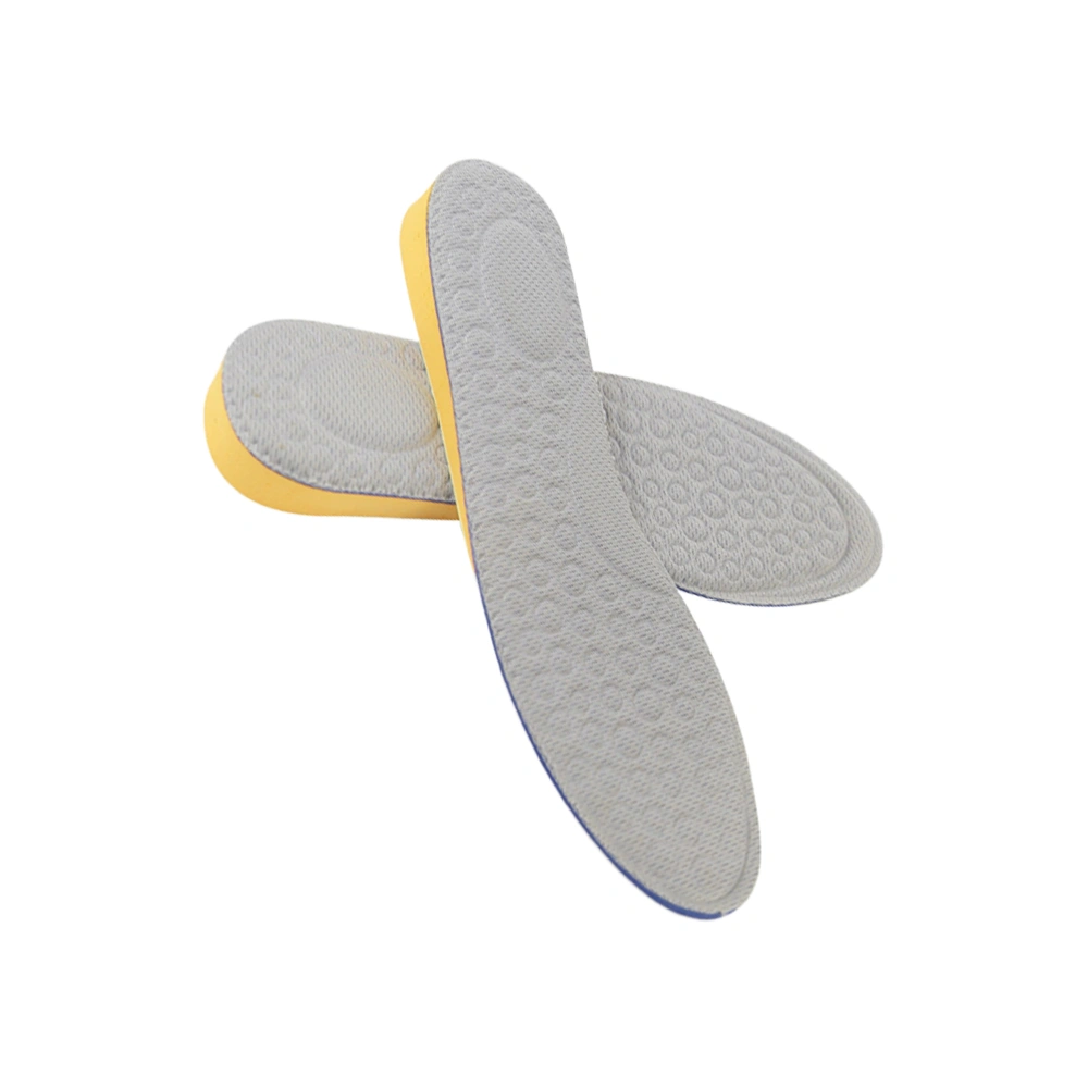 1 Pair of 3.5m Sports Shoe Lift EVA Invisible Heightening Insole Height Increase Shoe Pads Yellow and Grey Suitable for 43-44 Yards