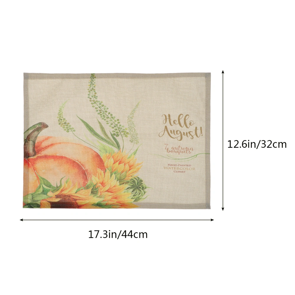 32x42cm Halloween Pumpkin Patterm Linen Placemat Tableware Decorative Mat Anti-skid Pot Mat Round Bowl Mat Plate Pad